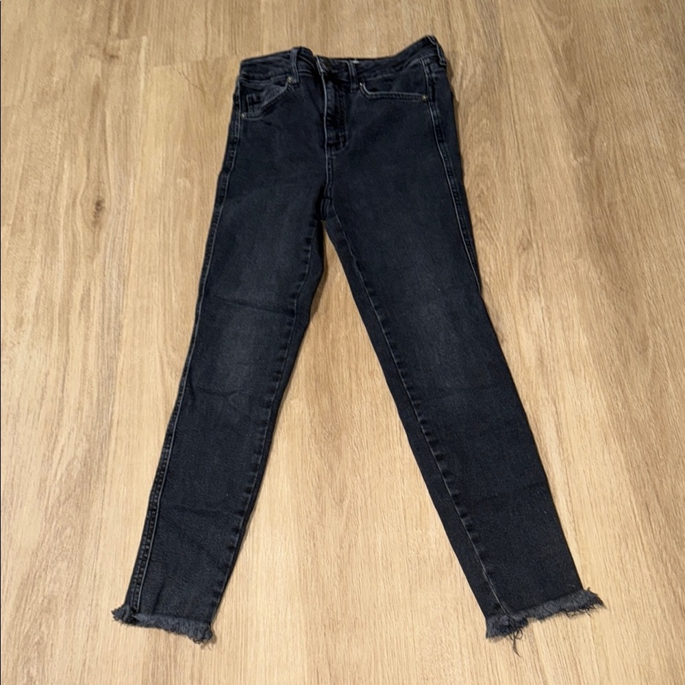 We The Free Black Skinny Jeans Frayed Hem